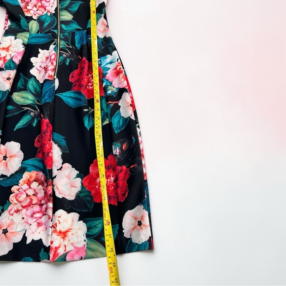 Calvin Klein Women Black Floral Sheath Dress Size 4 Knee Length - Picture 7 of 14